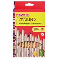 Herlitz Trilino háromszögletű színes ceruza, törhetetlen, 12 darab/csomag