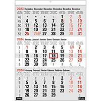 Lyreco kalender met 3 maanden per blad, zestalig, 30 x 43 cm