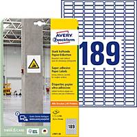 Étiquettes, Avery Zweckform 7871, A4, 25,4x10mm, ultra-adh. blanc, emb. de 3780
