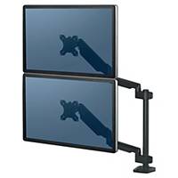 Bras support écran Fellowes Platinum Series vertical - à pince - 2 écrans - noir