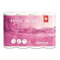 Papier ménage Oeco Swiss Comfort, 3 plis, pack de 4 rouleaux