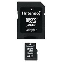 Pamäťová karta micro SD Intenso s adaptérom, 64 GB