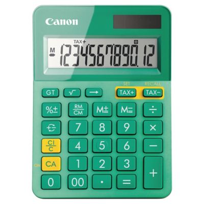 Calculator, Canon LS-123K, 12-digit display, turquoise