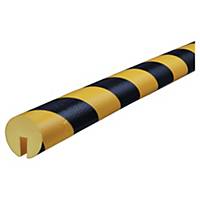 Round Edge Protection, 40 mm, length: 1 m, black/yellow