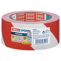 tesa® Signal Premium 58131 PVC-Markierungsband, 50 mm x 66 m, weiβ/rot