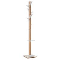 Paperflow Easycloth Wooden Coat Stand With White Pegs