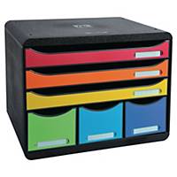 Exacompta Iderama StoreBox Mini ladekast, 6 laden, A4+, assorti kleuren
