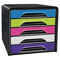 Zásuvkový modul Cep Smoove Gloss, 5 zásuviek, 36 x 28,8 x 27 cm, viacfarebný