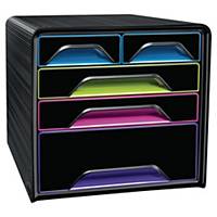 Cep Gloss 5-Drawers Mixed Sizes Unit Multicolor
