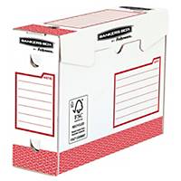 Boîte d’archives Fellowes, carton, dos 10 cm, blanches et rouges, les 20 boîtes