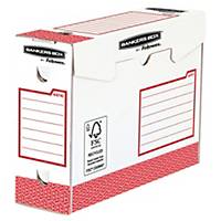 Arkivæske Bankers Box, manuel, intensiv brug, 10 cm, rød, pakke a 20 stk.