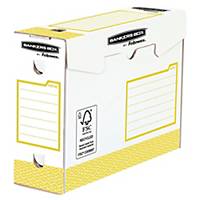 Boîte d archives Bankers Box A4+ - manuel - dos 10 cm - blanc/jaune - par 20