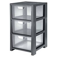 Storage tower with 3 drawers
