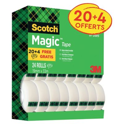Klebeband Scotch Magic 810, 19 mmx33 m, beschriftbar, 20+4 gratis, Pk. à 24 Stk.