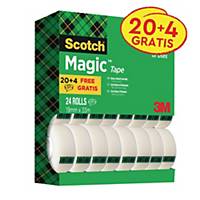 Scotch® Magic™ Tape 810, onzichtbaar, B 19 mm x L 33 m, voordeelpak 20+4 GRATIS