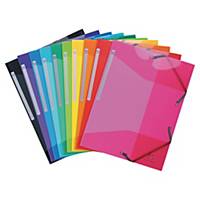 Iderama 3-flap folders in PP assorted colours - pack of 10