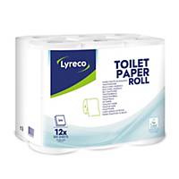 Lyreco toiletpapier, 2-laags, 200 vellen per rol, per 12 rollen