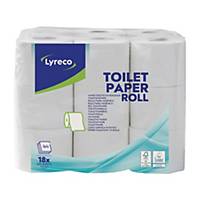 Toilet paper Lyreco, 3-ply, pack of 18 rolls