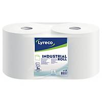 Papier d essuyage industriel Lyreco - 2 plis - blanc - 2 bobines