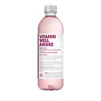 Acqua minerale Vitamin Well Awake, gusto lampone, confezione da 12 bottiglie