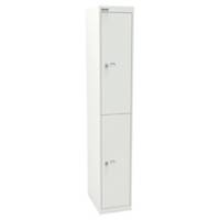 Bisley office locker with 2 compartments white