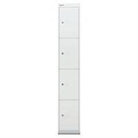 Vestiaire Bisley - 1 colonne - 4 cases - l. 30,5 cm - blanc