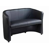 London Black Faux Leather 2 Seater - Delivery Only