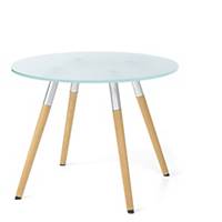 Eol Bip Bop lage ronde tafel, diameter 60 cm, H 45 cm, blad gezandstraald glas