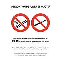 Panneau adhésif PVC - Interdiction de fumer et vapoter - A3