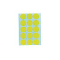 CIRCLE Paper Sticker 20mm Yellow Pack of 90