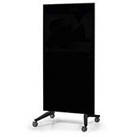 Mobile glassboard, magnetic, 90 x 195 cm, black, per piece