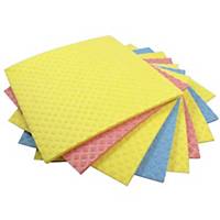 DISH CLOTHS 18X20CM ASSORTED COLOURS - PACK OF 5