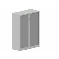 Armário com portas de persiana Lyreco - 1000 x 1380 mm - cinzento/alumínio