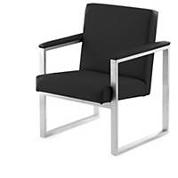 Sillon sala de espera LYRECO Serie 7000 1 asiento negro Dim: 610x810x670 mm