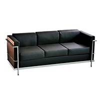 Sillon sala de espera LYRECO Serie 5000 3 asientos negro Dim: 1750x750x700 mm