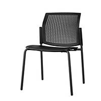 Cadeira de receção Lyreco - Encosto perfurado - preto - Pacote de 4