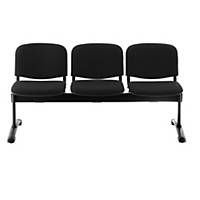 Bancada LYRECO 3 asientos - 1500 x 780 x 430 mm - tapizado negro/metal