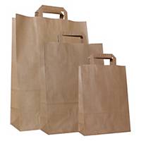 Paper bag 100g recycled kraft - 220 x 100 x 310mm - Brown - Pack of 250 pieces