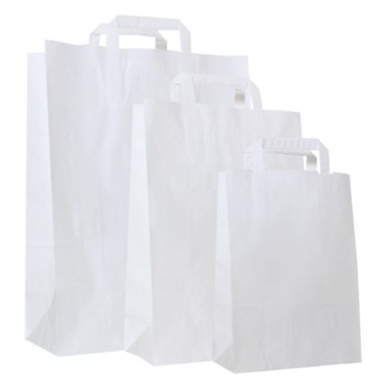 draagtassen, witte 80 g, 220 x mm, per 250 papieren zakken