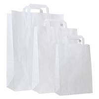 Paper bag 80g kraft - 220 x 100 x 310mm - white - Pack of 250 pieces