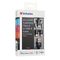 Verbatim 3-in-1 Sync & Charge Cable Black