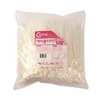 PK1000 COMS T1676 CABLE TIES 150X40MM WHITE