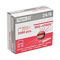 Agrafes Rapid Strong 24/6 Red Stripe, cuivrées, 30 feuilles, les 2.000 agrafes
