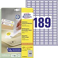 Avery Zweckform L4731REV Universal-Etiketten, 25,4 x 10 mm, weiß, 5.670 Stk/Pack