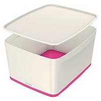 Leitz Mybox Large 18 Litre With Lid, Storage Box, Pink