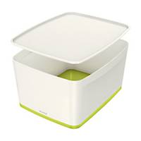 Box s víkem Leitz MyBox 5216, velikost L, 18 l, bílo/zelený