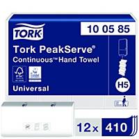 Essuie-mains H5 Tork PeakServe 100585, blanc, 12 paquets x 410 essuie-mains