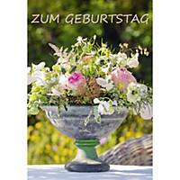 Geburtstagskarte Art Bula , 122x175 mm, Blumen, deutsch