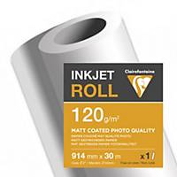 Clairefontaine Matt Coated Inkjet Paper Plotter Roll 120gsm 30M X 914mm - 1 Roll