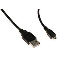 USB 2.0 A naar micro B kabel, 1,8 meter, zwart